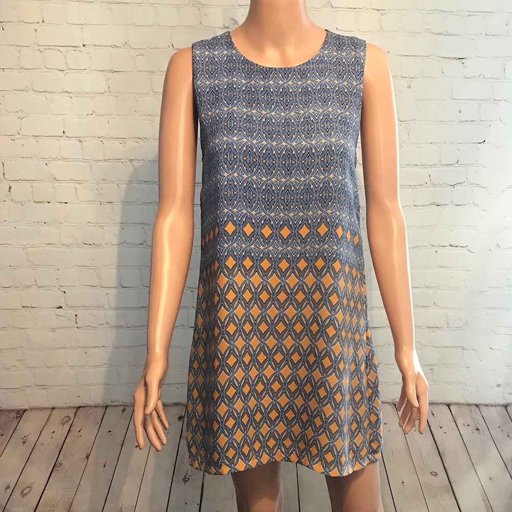 Dainty Hooligan blue & yellow patterned boho dress size small